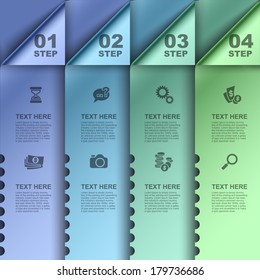 Business 3D digital Infographics, Square with information sectors under, Step up options, Vector illustration Eps 10