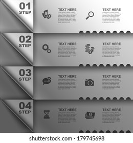 Business 3D digital Infographics, Square with information sectors under, Step up options, Vector illustration Eps 10