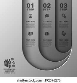 Business 3D digital Infographics, Square with information sectors under, Step up options, Vector illustration Eps 10