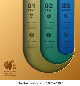 Business 3D digital Infographics, Square with information sectors under, Step up options, Vector illustration Eps 10