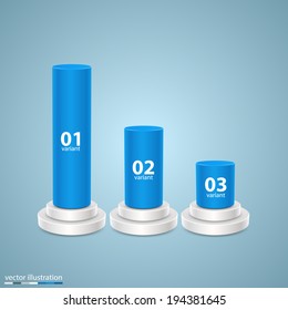Business 3d growth chart, template design element, Vector illustration