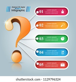 Business 3d infographics. Question mark Vector eps 10