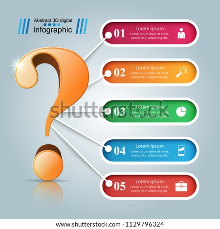 Business 3d infographics. Question mark Vector eps 10
