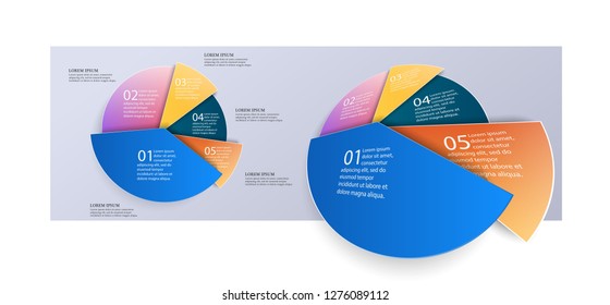 Business 3d pie info chart for presentation and office work. Infographic element