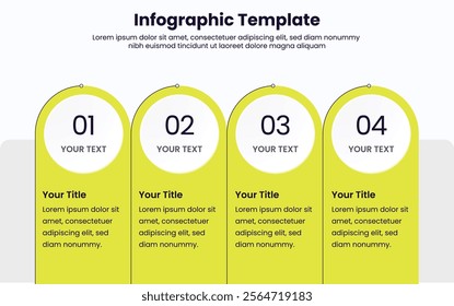 Business 4 step Infographic design template with icons and 4 options or steps. 4 Step timeline journey. Process diagram, 4 options on white background. Editable vector infographic