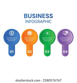 Business 4 step success circle infographic template modern minimalist design