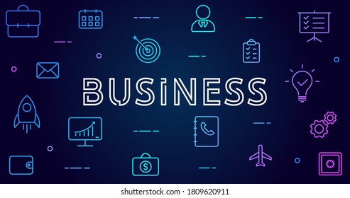 Business 4k vector background. Business background with line icons and gradients for web design, mobile apps, ui design and print. business finance concept