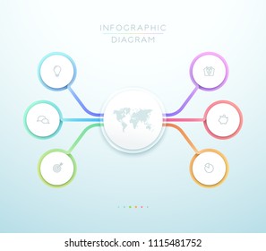 Business 6 Step 3d Circle Infographic Vector Chart