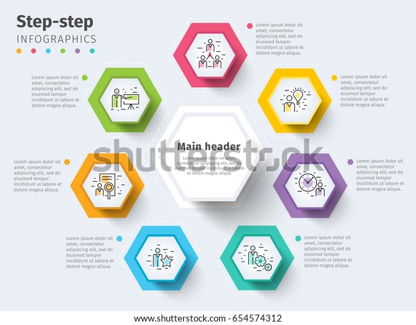 Business 7 Step Process Chart Infographics Stock Vector Royalty Free 654574312 7547
