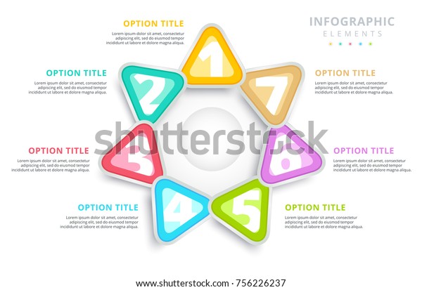 Business 7 Step Process Chart Infographics With Triangles Triangular Corporate Graphic Elements 4199