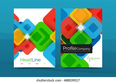 Business a4 annual report business brochure template, vector print layout