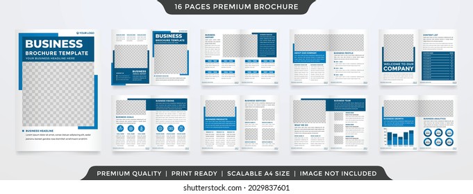 business a4 bifold brochure layout with minimalist and abstract style use for business proposal and annual report