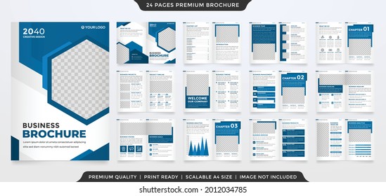Business A4 Bifold Brochure Template With Modern And Minimalist Style
