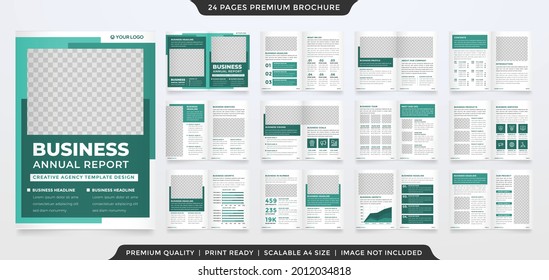 Business A4 Bifold Brochure Template With Modern And Minimalist Style