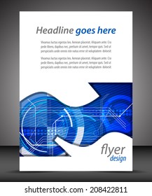 Business A4 booklet cover, flyer brochure design with technological pattern/design with place for your content or creative editing, print, publishing or presentation/vector illustration