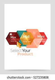 Business a4 brochure or flyer template with options. Vector geometric hexagon template
