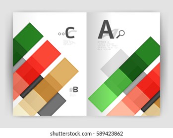 Business a4 business brochure geometrical template. Vector design for workflow layout, diagram, number options or web design