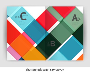 Business a4 business brochure geometrical template. Vector design for workflow layout, diagram, number options or web design