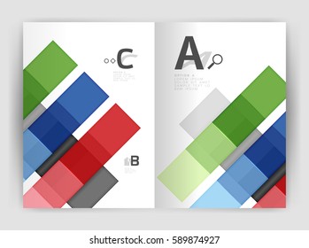 Business a4 business brochure geometrical template. Vector design for workflow layout, diagram, number options or web design