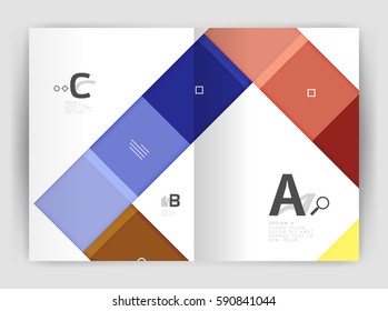 Business a4 business brochure geometrical template. Vector design for workflow layout, diagram, number options or web design