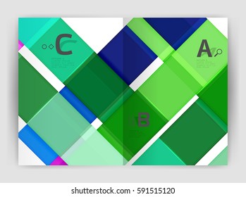 Business a4 business brochure geometrical template. Vector design for workflow layout, diagram, number options or web design