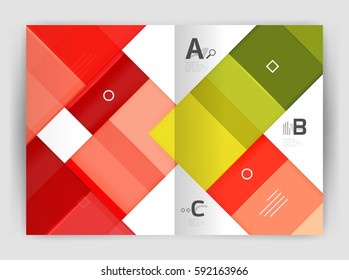 Business a4 business brochure geometrical template. Vector design for workflow layout, diagram, number options or web design