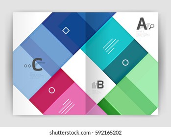 Business a4 business brochure geometrical template. Vector design for workflow layout, diagram, number options or web design