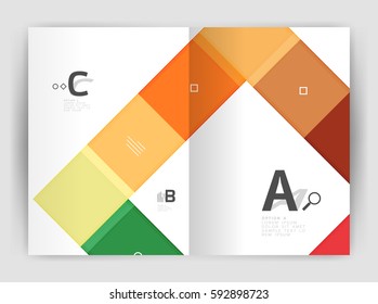 Business a4 business brochure geometrical template. Vector design for workflow layout, diagram, number options or web design