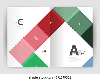 Business a4 business brochure geometrical template. Vector design for workflow layout, diagram, number options or web design