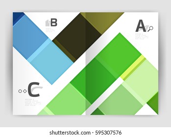 Business a4 business brochure geometrical template. Vector design for workflow layout, diagram, number options or web design