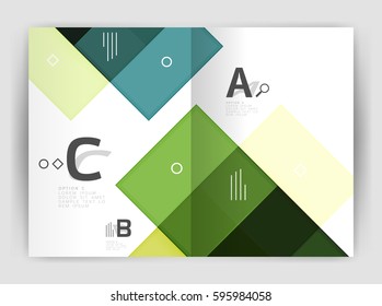 Business a4 business brochure geometrical template. Vector design for workflow layout, diagram, number options or web design