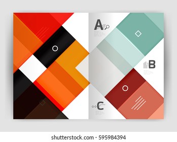 Business a4 business brochure geometrical template. Vector design for workflow layout, diagram, number options or web design