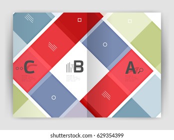 Business a4 business brochure geometrical template. Vector design for workflow layout, diagram, number options or web design
