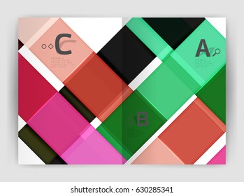 Business a4 business brochure geometrical template. Vector design for workflow layout, diagram, number options or web design