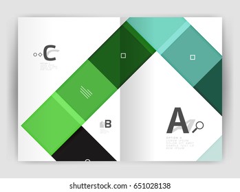 Business a4 business brochure geometrical template. Vector design for workflow layout, diagram, number options or web design