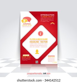 Business A4 Flyer and Brochure. Catalog Cover, Corporate Leaflet and Background Template