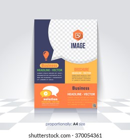 Business A4 Flyer and Brochure Design. Catalog Cover Template, Corporate Leaflet Template 