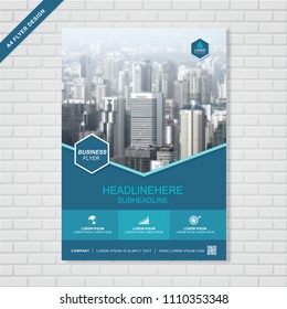 Business A4 flyer design template for a report and brochure, leaflets decoration for printing and presentation vector illustration