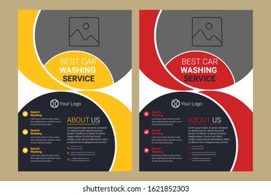 Business A4 size poster flyer pamphlet brochure cover design layout space for photo background, vector illustration template