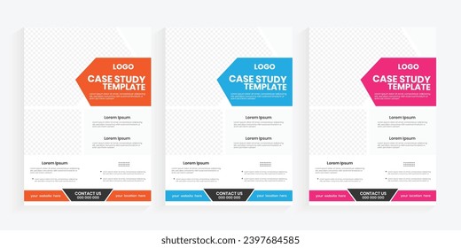 Business a4 size print flyer design, case study marketing flyer design, vertical modern corporate industry press kit, case study, and handout design