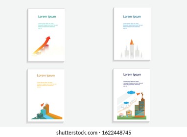 Business A4 template banner vector,plane flying go to target concept,Chart diagram growth ideal,ESP 10 vector,illustration.