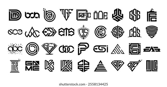 Business abstract acronym initial letter logo set