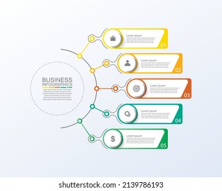 Business Abstract Background Infographic Template Circle Colorful With 5 Step