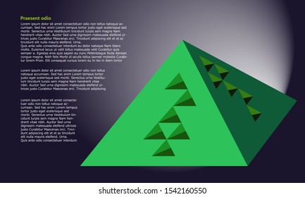 Business abstract background pyramid without triangular shapes, cuts, glow background - Vector