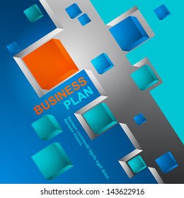 Business abstract background of squares. Vector illustration.