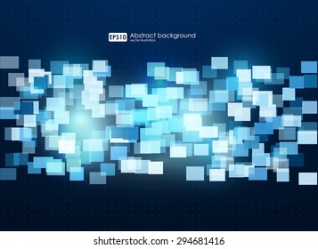 Business abstract blue background. Illustration of abstract texture with squares. Pattern design for banner, poster, flyer, card, postcard, cover, brochure.