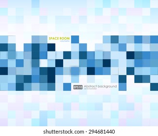 Business abstract blue background. Illustration of abstract texture with squares. Pattern design for banner, poster, flyer, card, postcard, cover, brochure.