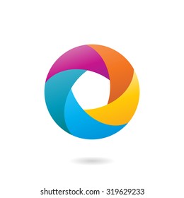 Business Abstract Circle icon, logo. Corporate, Media, Technology, Organization styles vector design template.