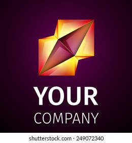 Business Abstract colorful logo on dark background, excellent vector illustration, EPS 10