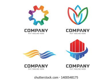 Business Abstract Colorful Logo Set - Isolated On White Background - Vector Illustration, Graphic Design Editable For Your Design. Modern Flat Icons